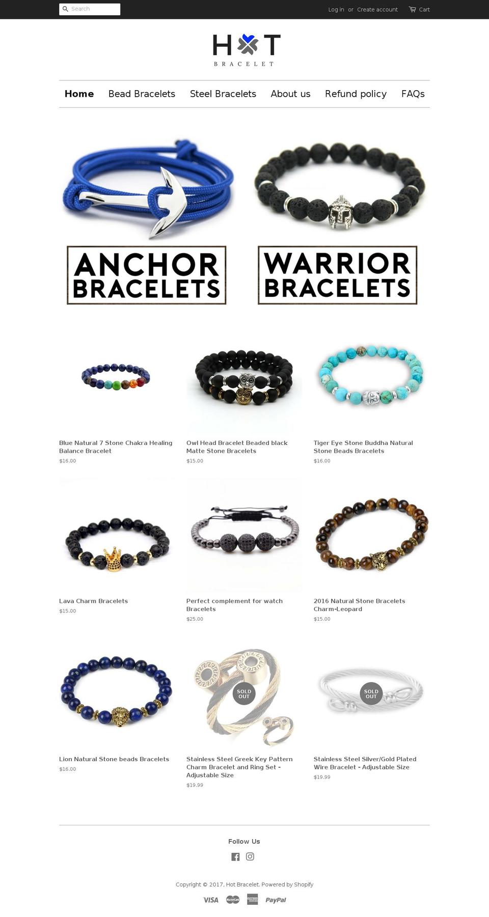 hotbracelet.com shopify website screenshot