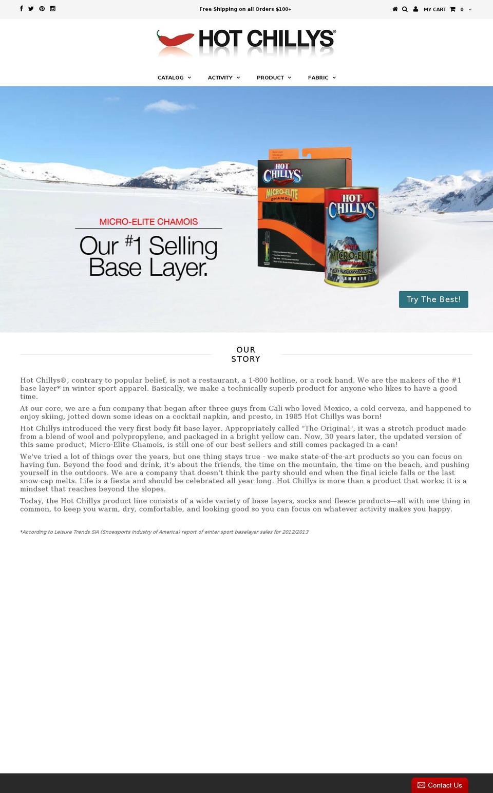 Motion Shopify theme site example hotchillys.com