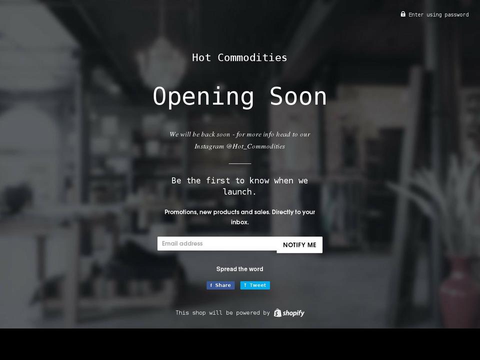hotcommodities.co.uk shopify website screenshot