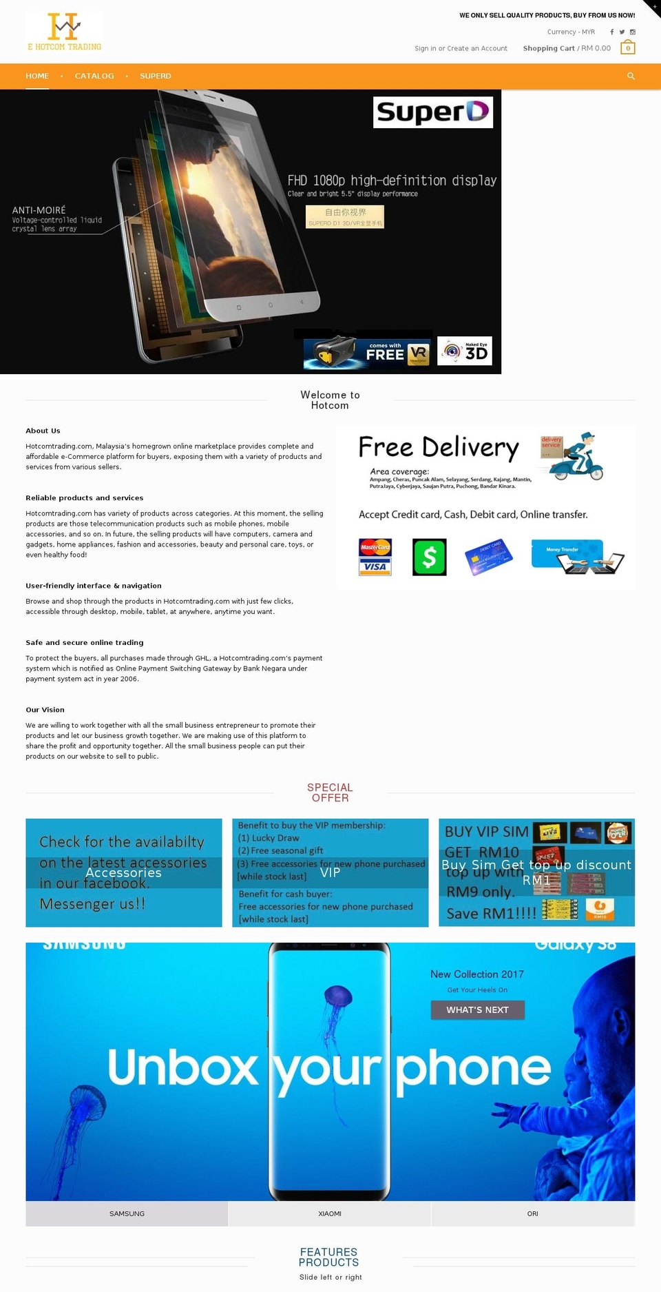 hotcomtrading.com — Shopify storefront screenshot