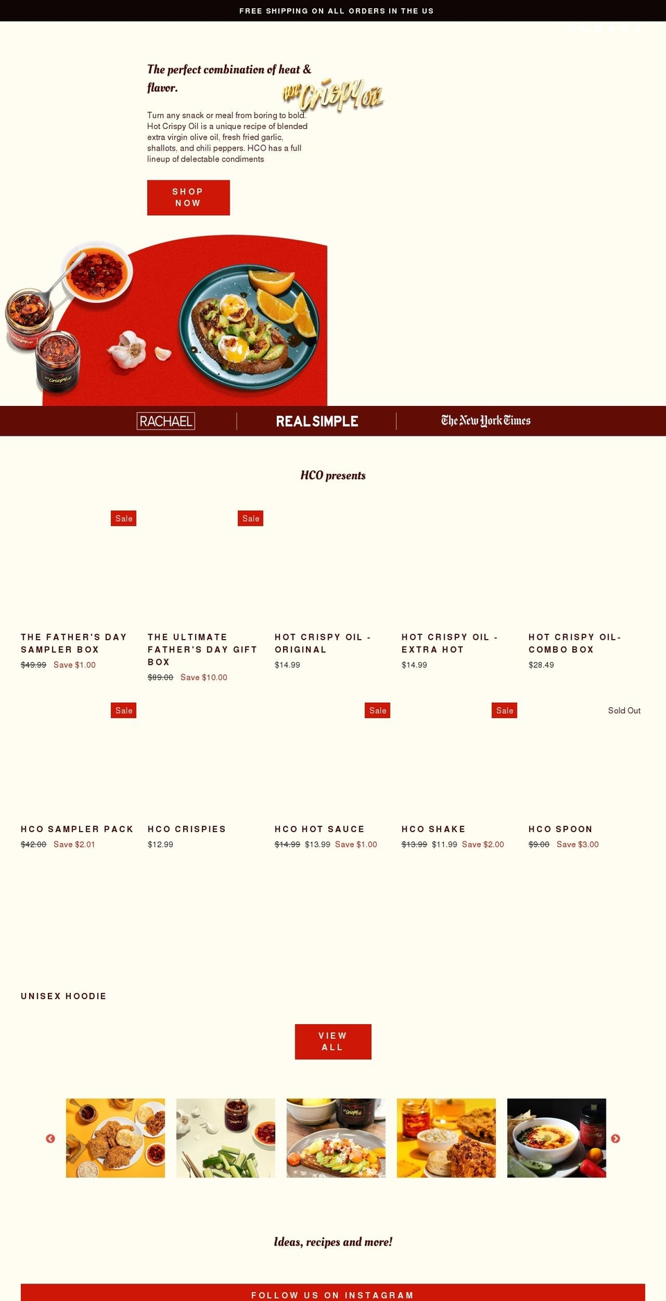 hotcrispyoil.com shopify website screenshot