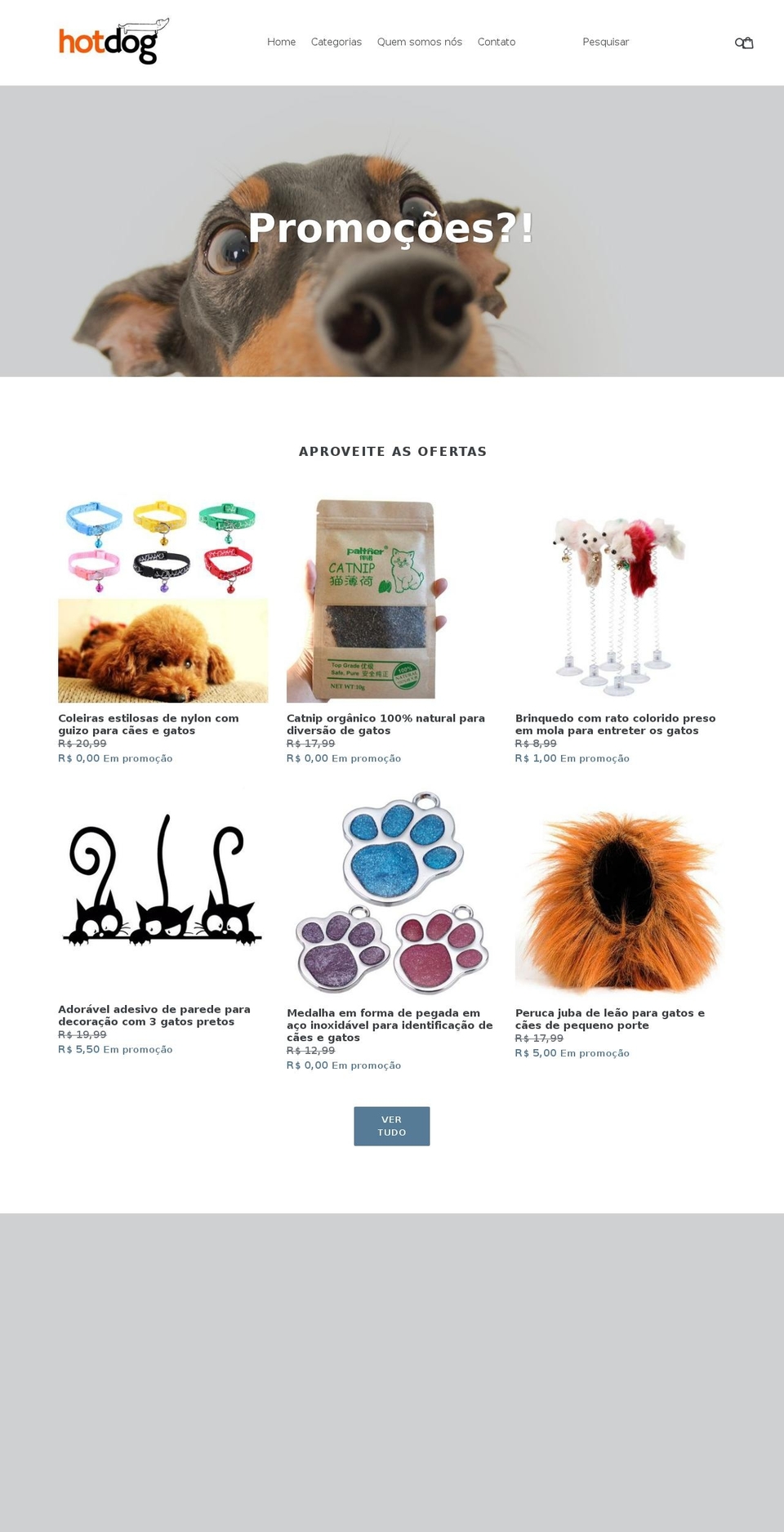 hotdogpetshop.com — Shopify storefront screenshot
