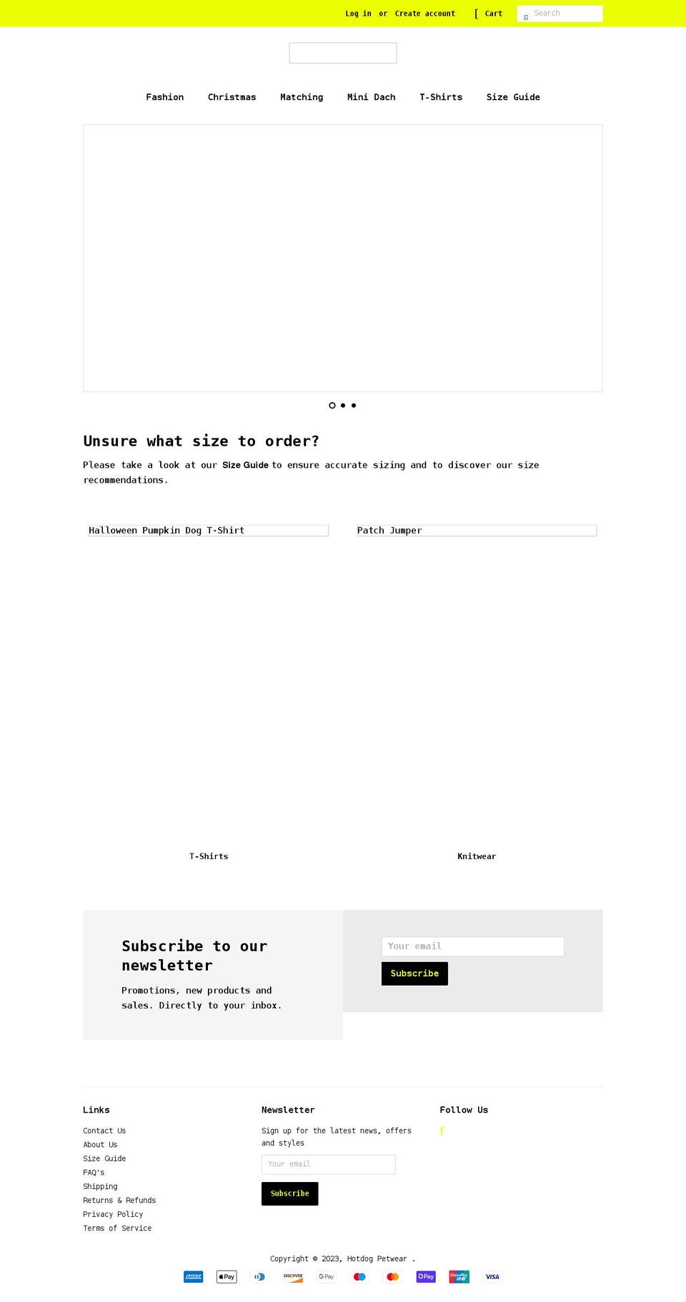 hotdogpetwear.co.uk shopify website screenshot