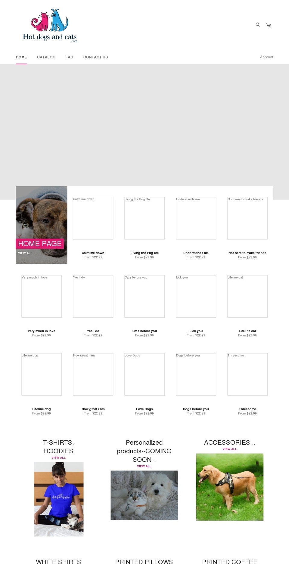 hotdogsandcats.com shopify website screenshot