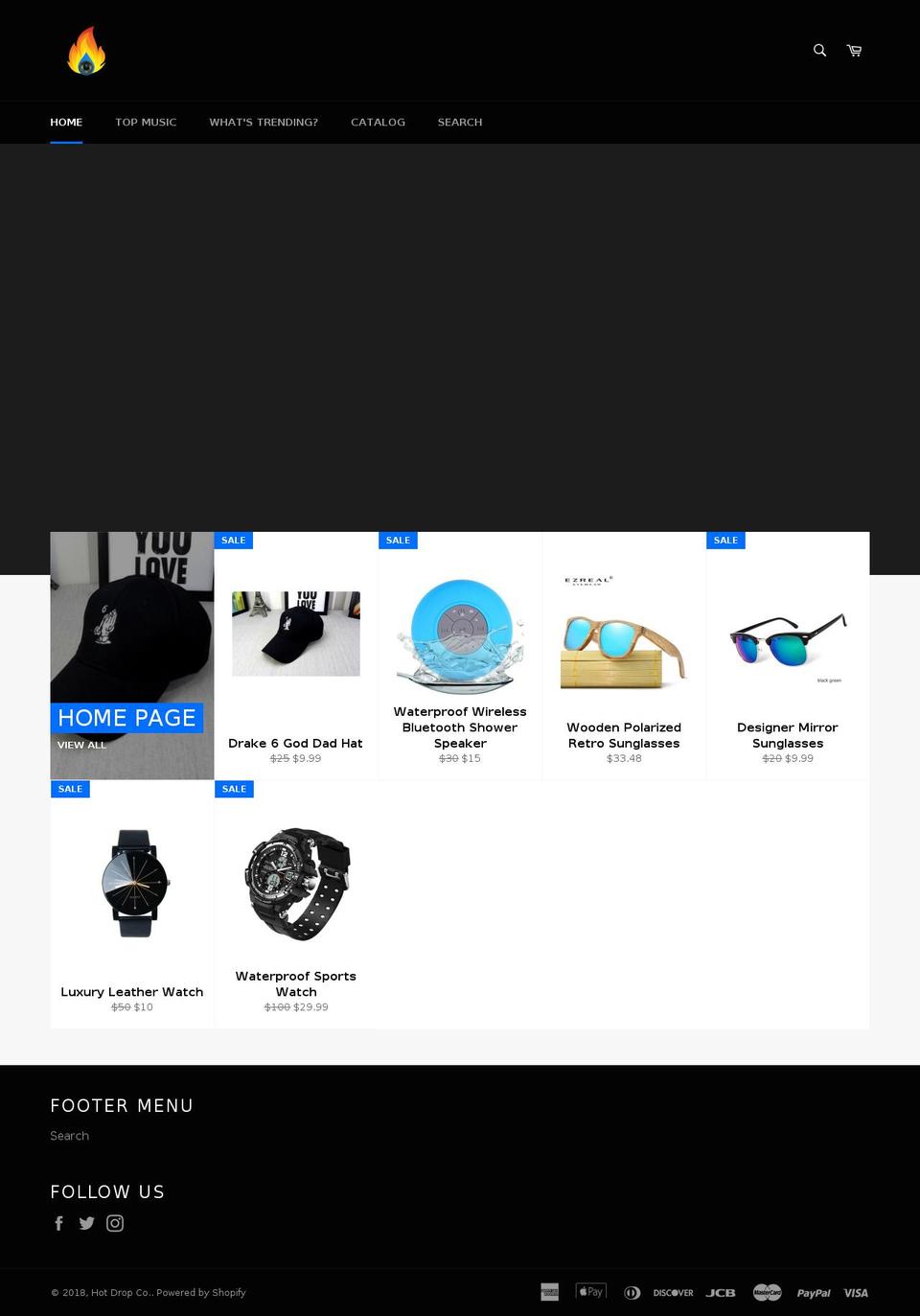 hotdrop.co shopify website screenshot