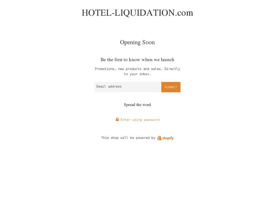 hotel-liquidation.com shopify website screenshot