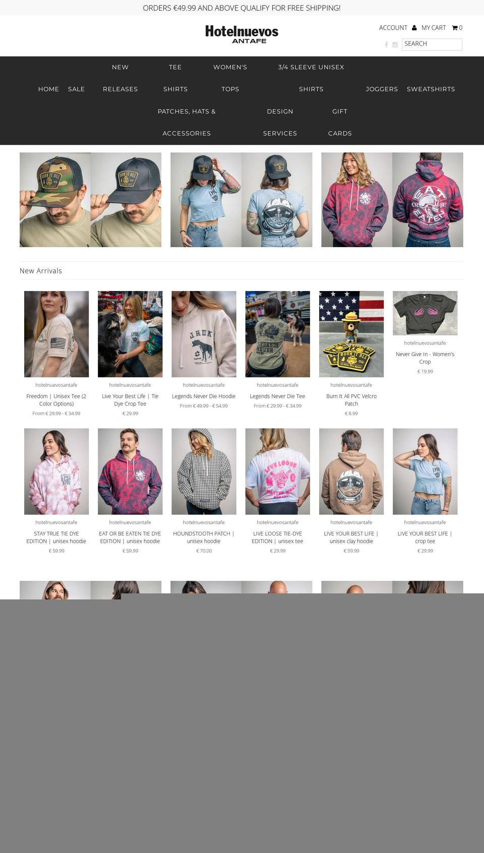hotelnuevosantafe.com shopify website screenshot
