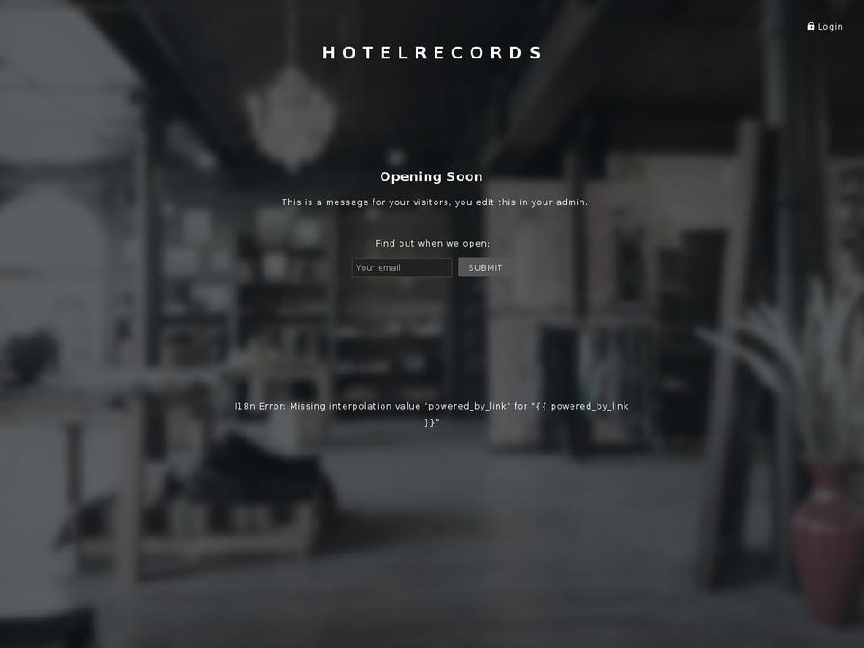 hotelrecords.com shopify website screenshot