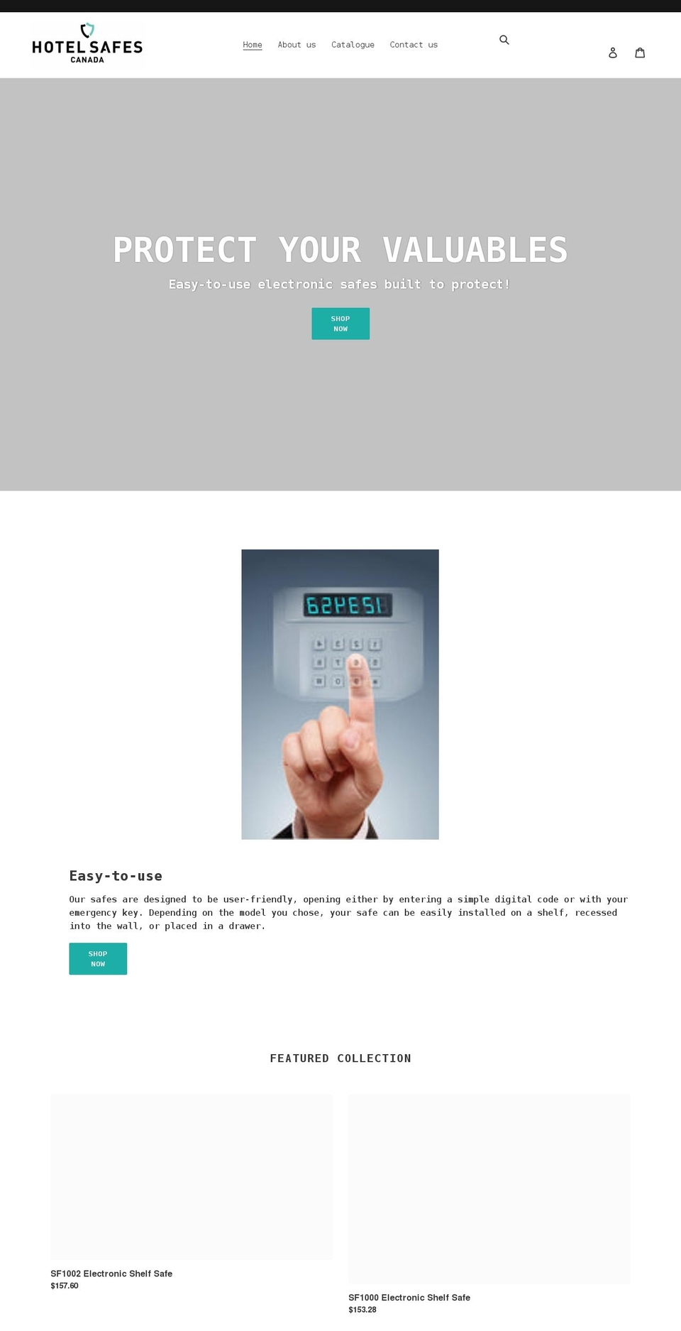 hotelsafescanada.ca shopify website screenshot