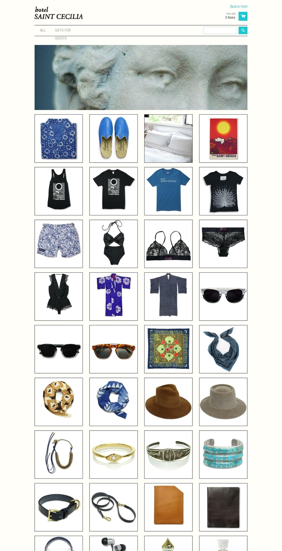 hotelsaintceciliastore.com shopify website screenshot