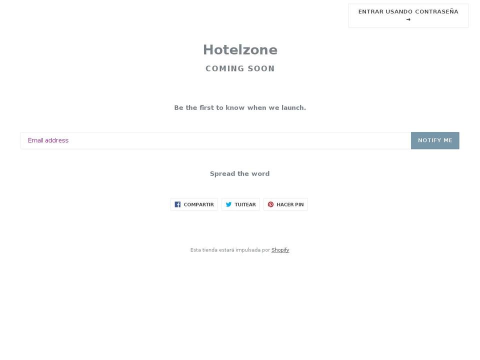 hotelzone.com.mx shopify website screenshot