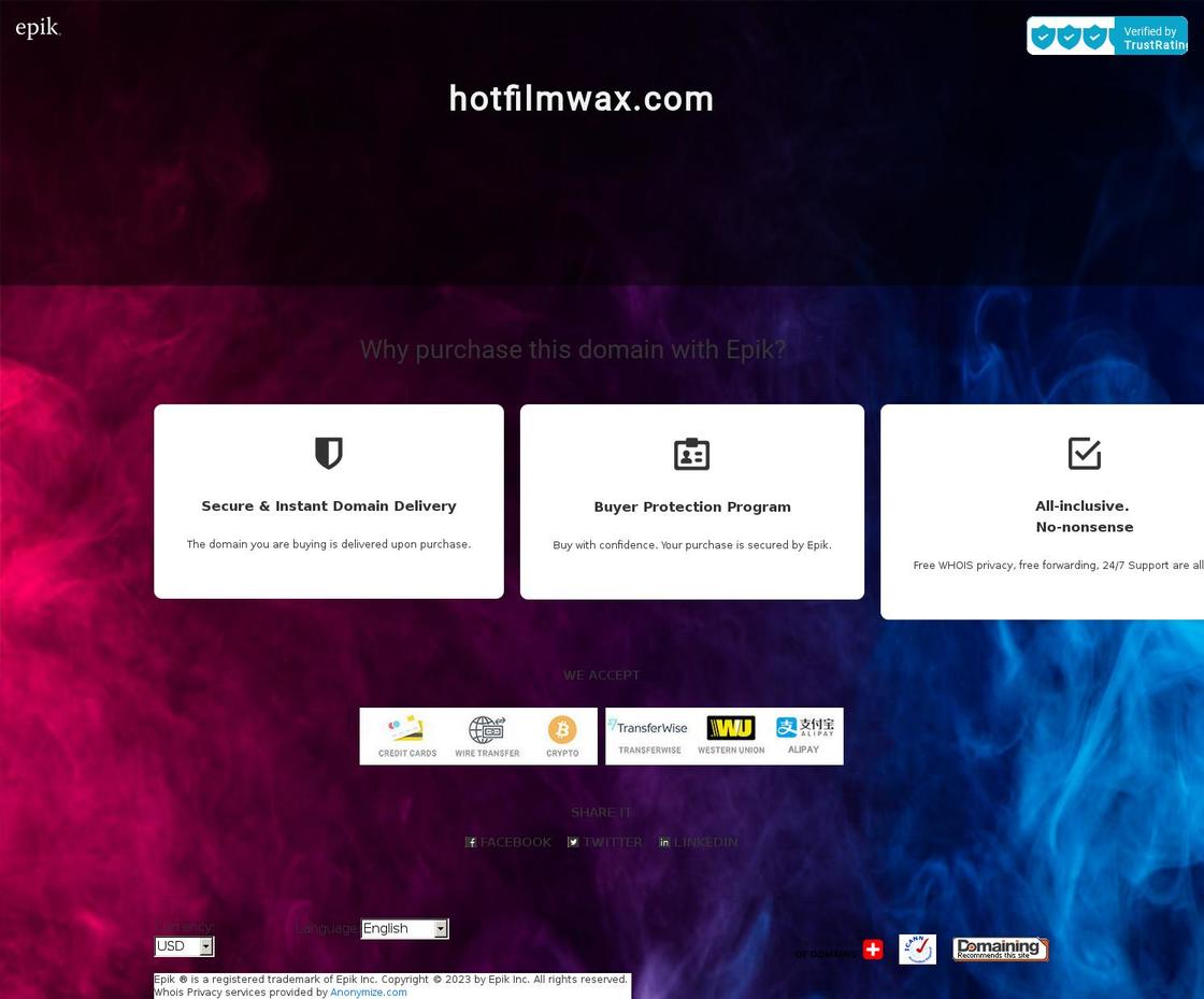 hotfilmwax.com — Shopify storefront screenshot