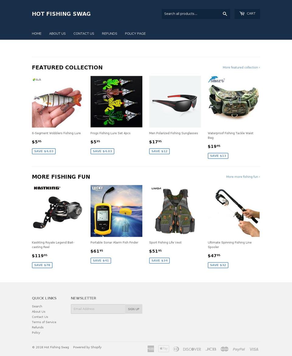 hotfishingswag.com — Shopify storefront screenshot