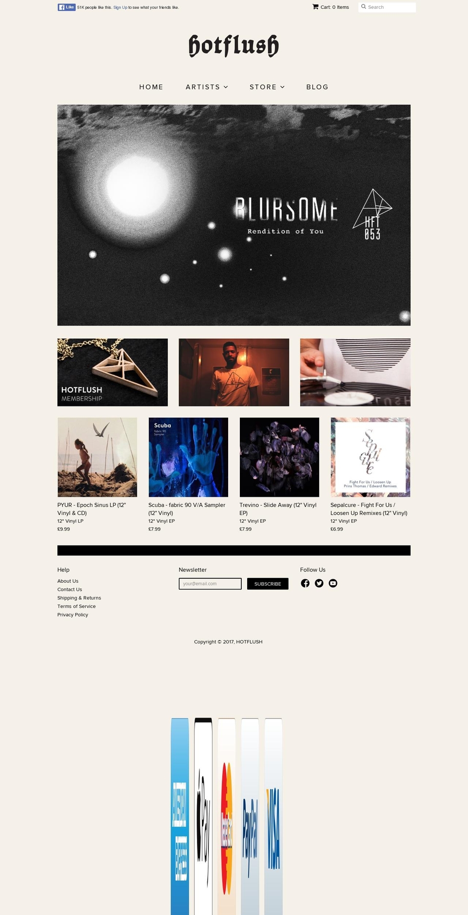 hotflushrecordings.com shopify website screenshot
