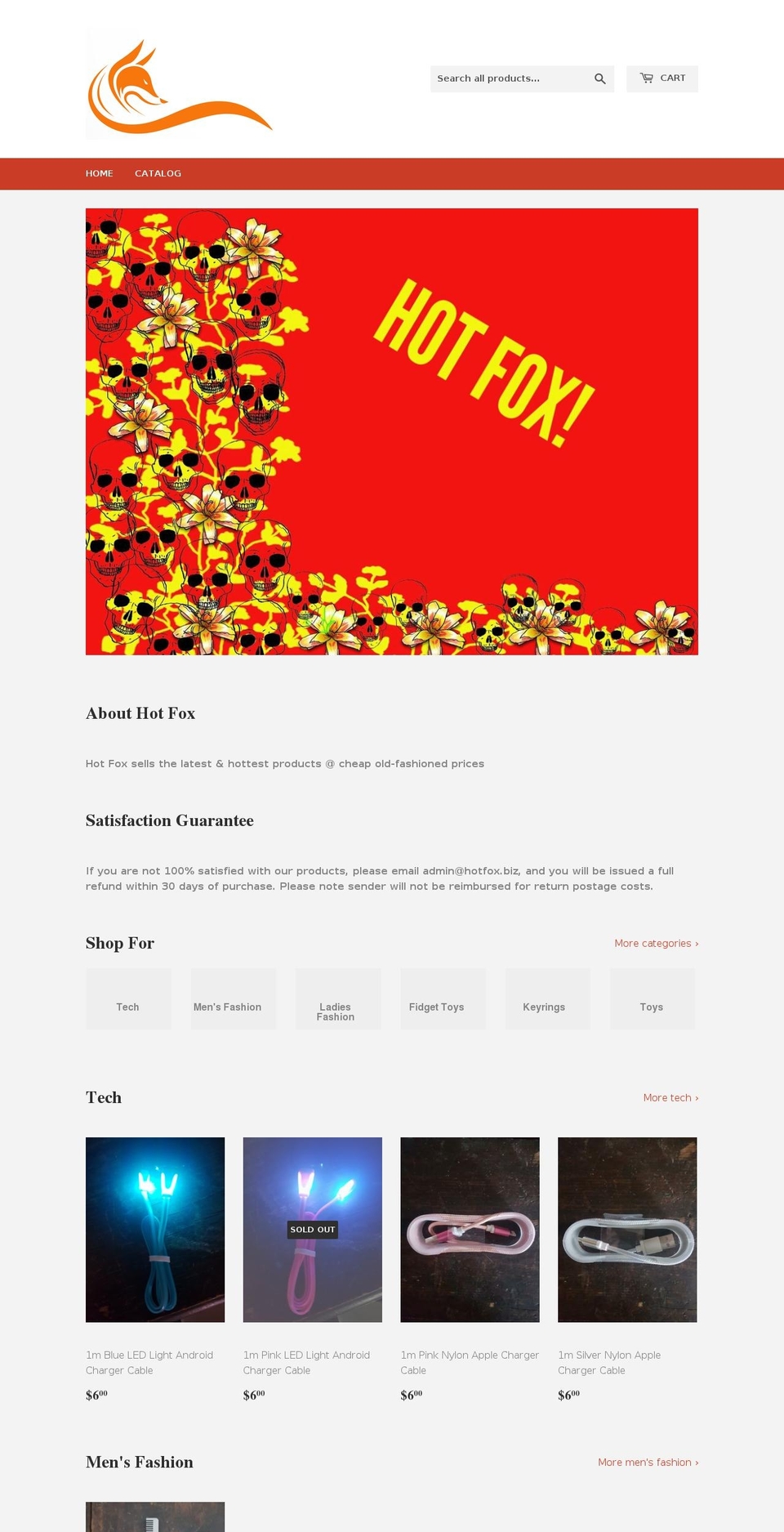 hotfox.biz shopify website screenshot