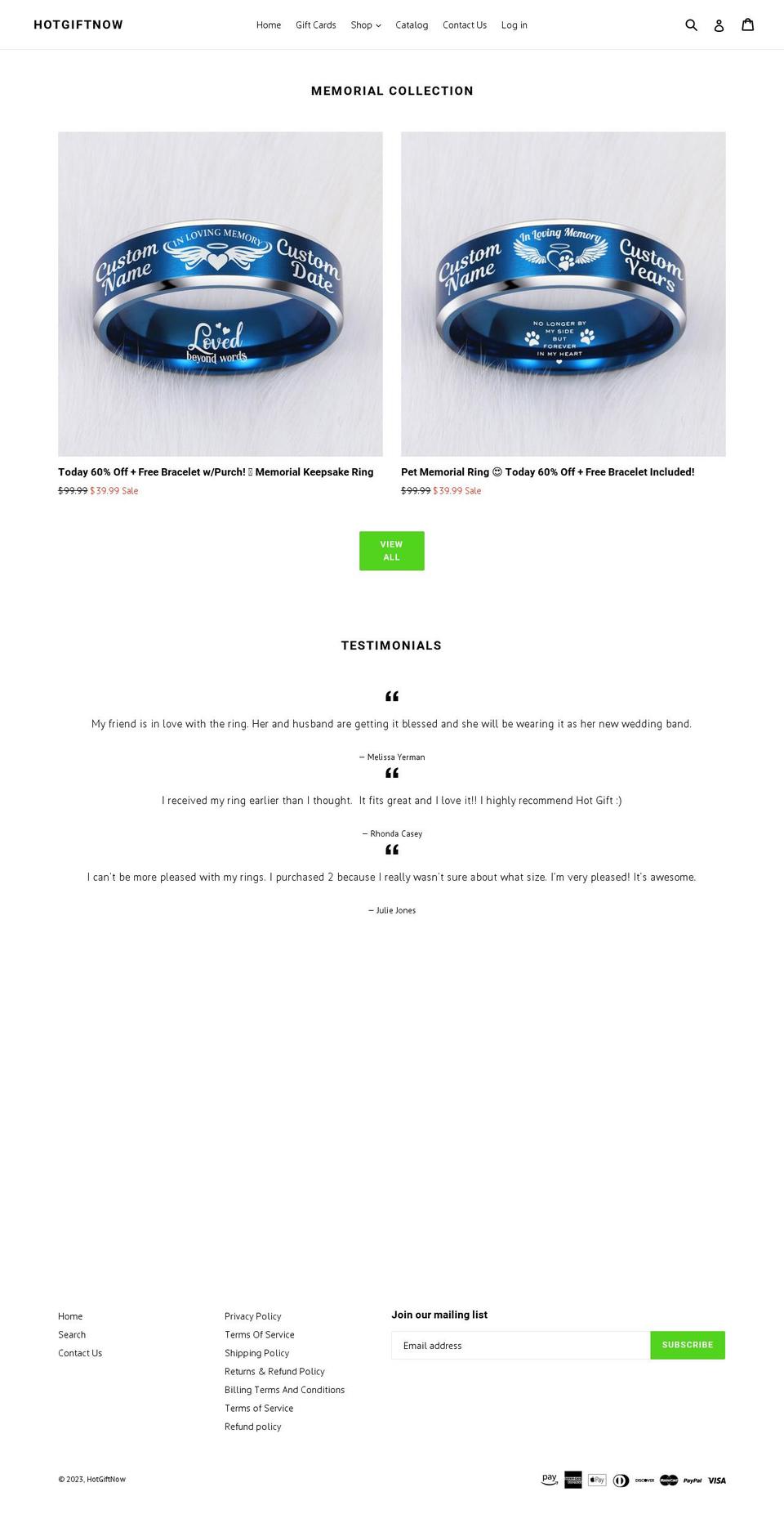 hotgiftnow.com shopify website screenshot