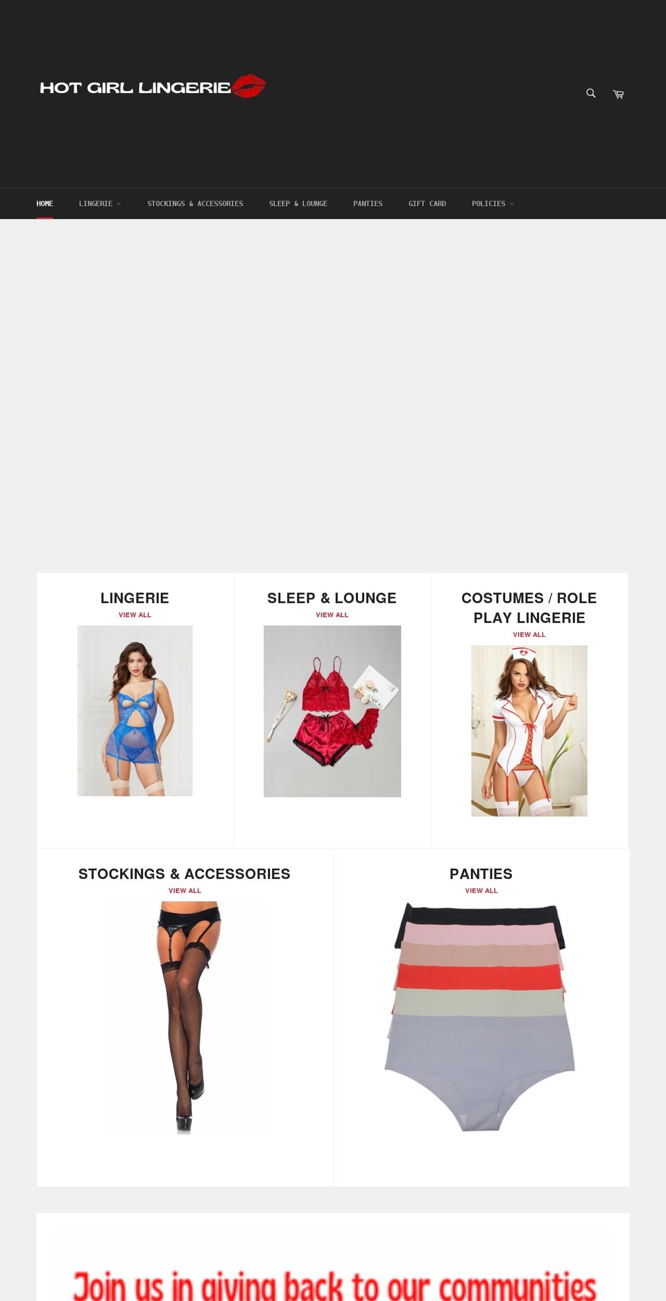 hotgirl-lingerie.com shopify website screenshot