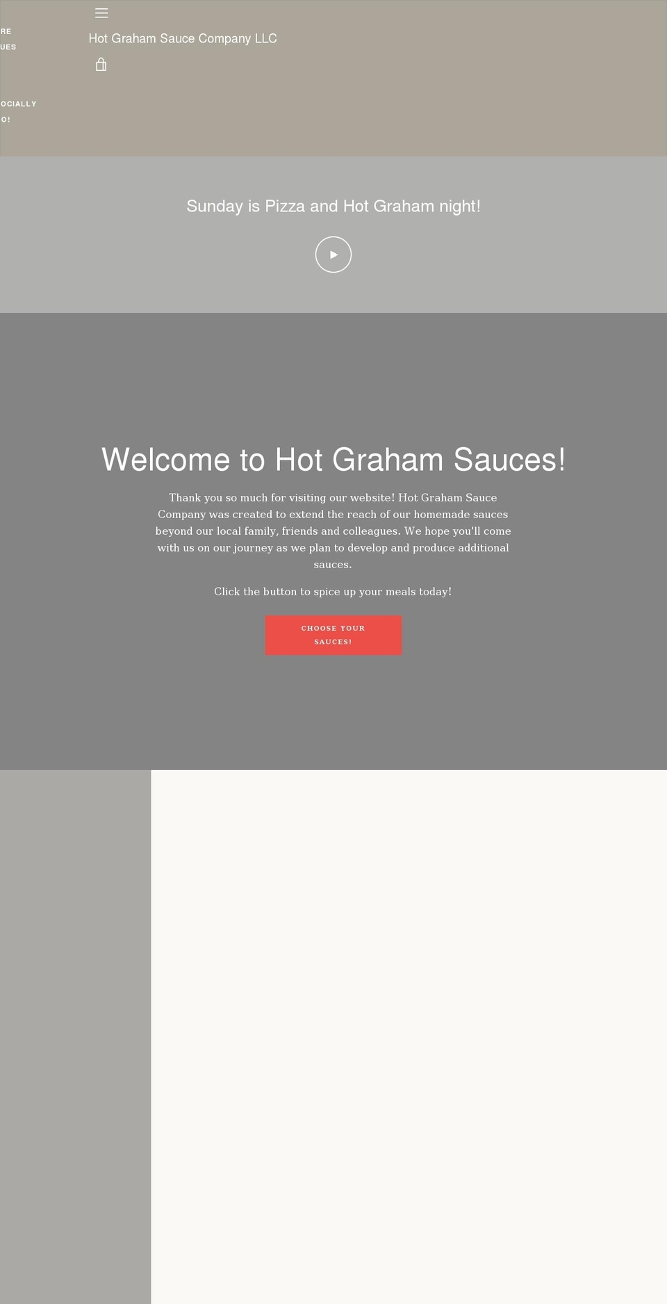 hotgrahamsauceco.com shopify website screenshot