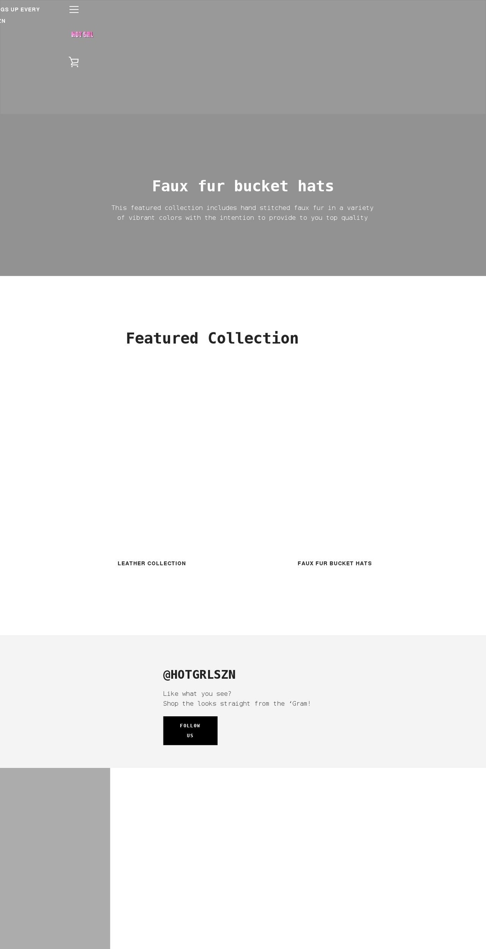 hotgrlszn.com shopify website screenshot