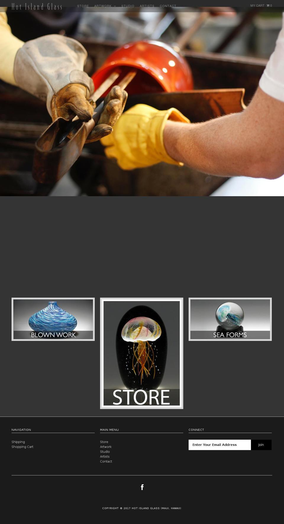 hotislandglass.com shopify website screenshot