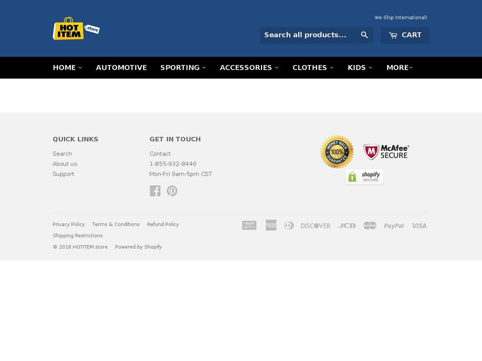 hotitem.store shopify website screenshot