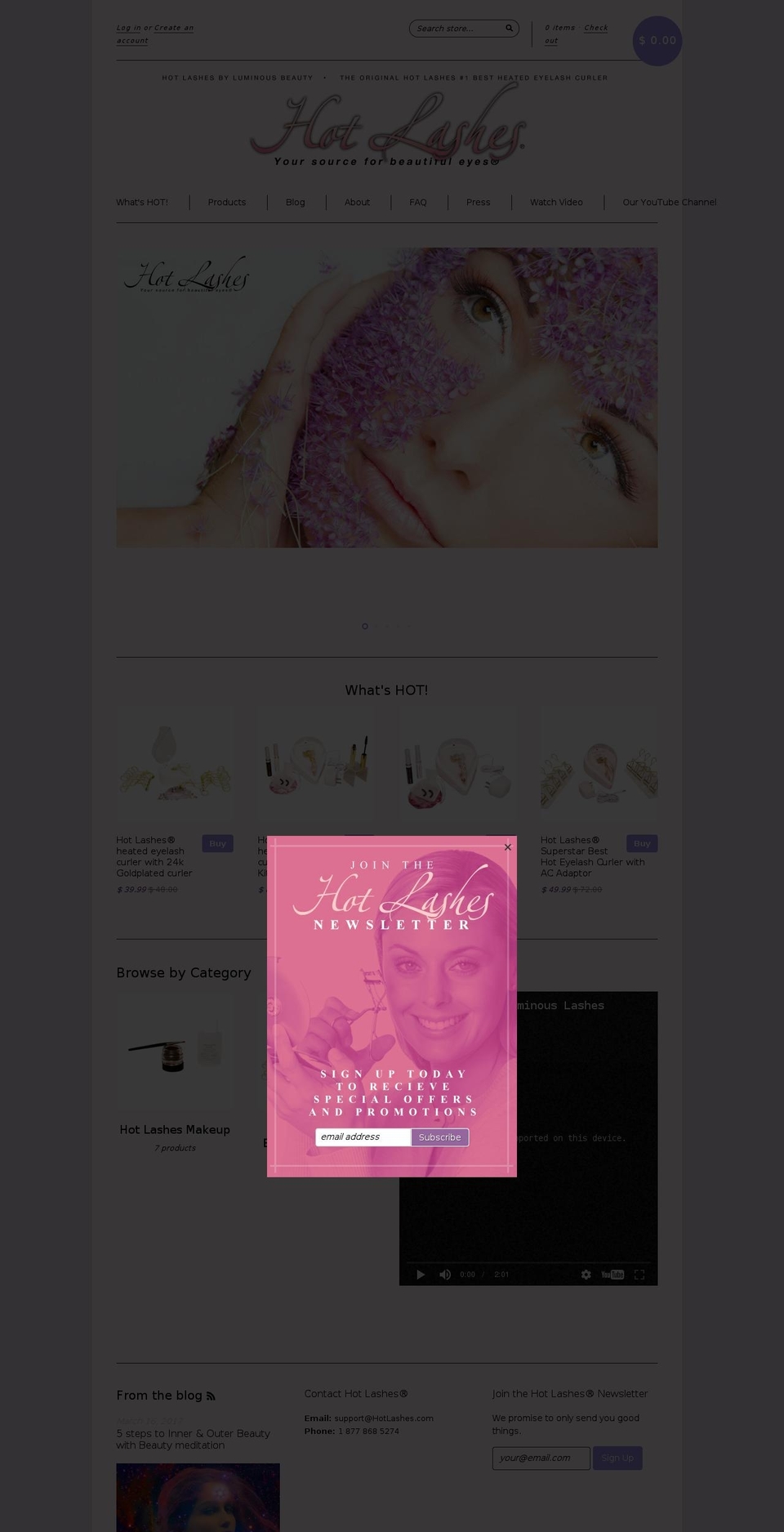 hotlashes.com shopify website screenshot