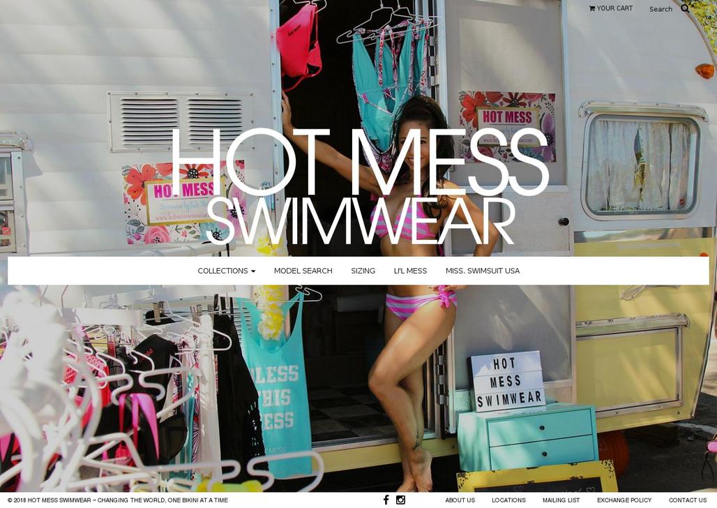 hotmessswimwear.com shopify website screenshot