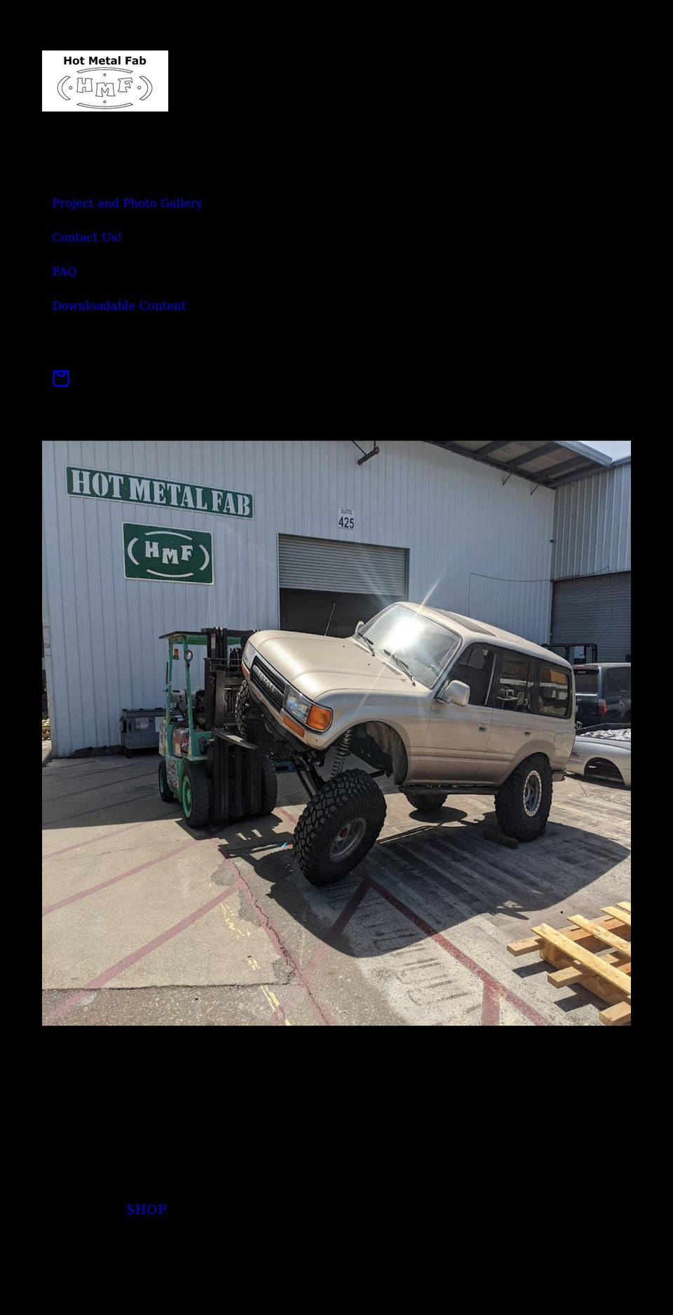 hotmetalfab.com shopify website screenshot