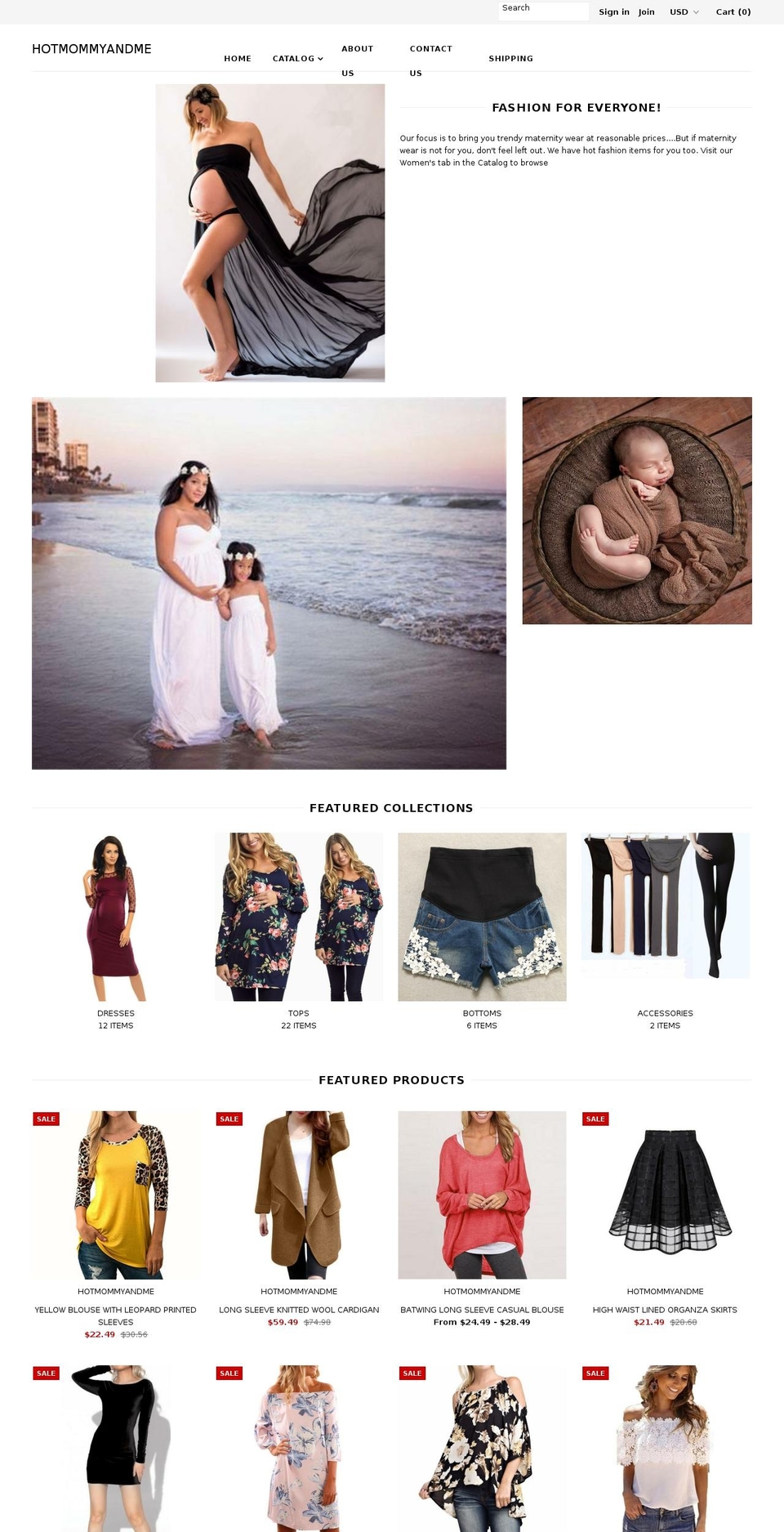 hotmommyandme.com — Shopify storefront screenshot