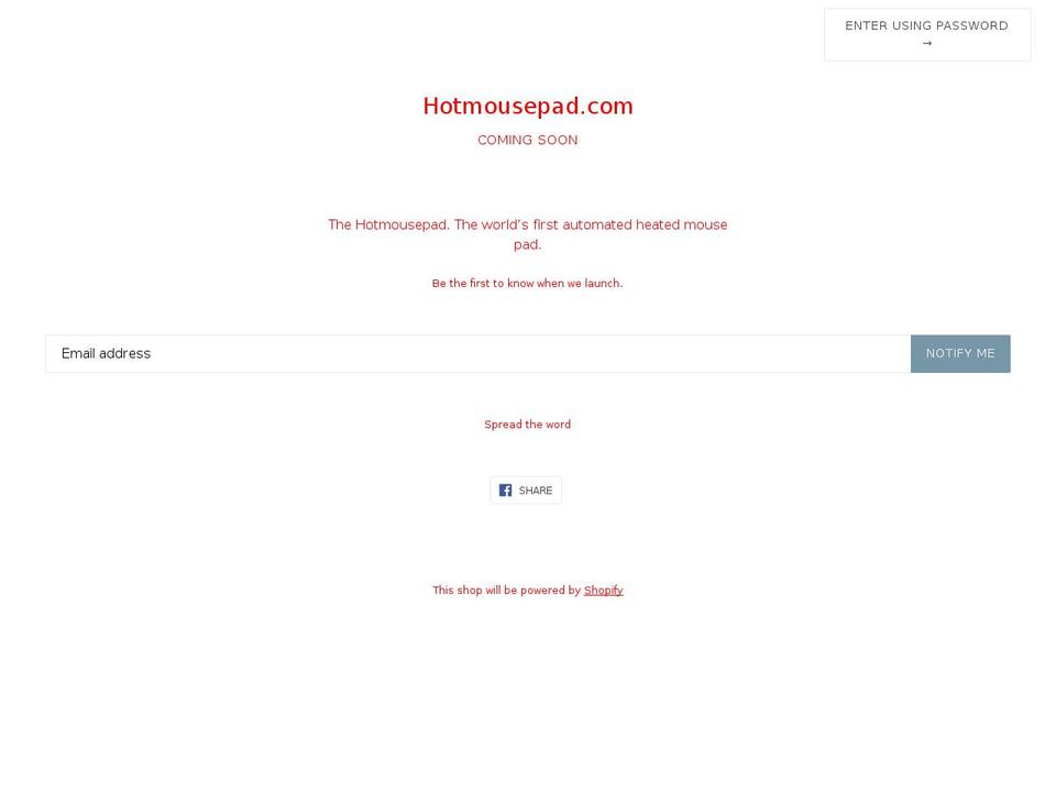 hotmousepad.com — Shopify storefront screenshot
