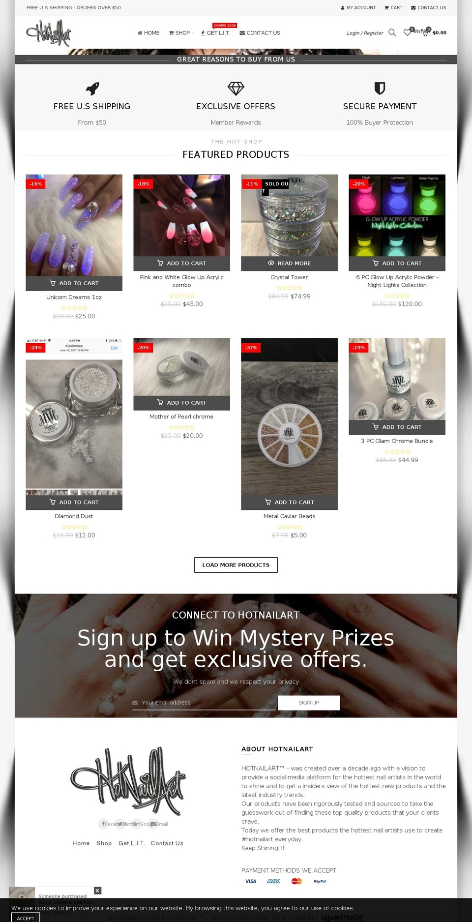 hotnailart.com — Shopify storefront screenshot