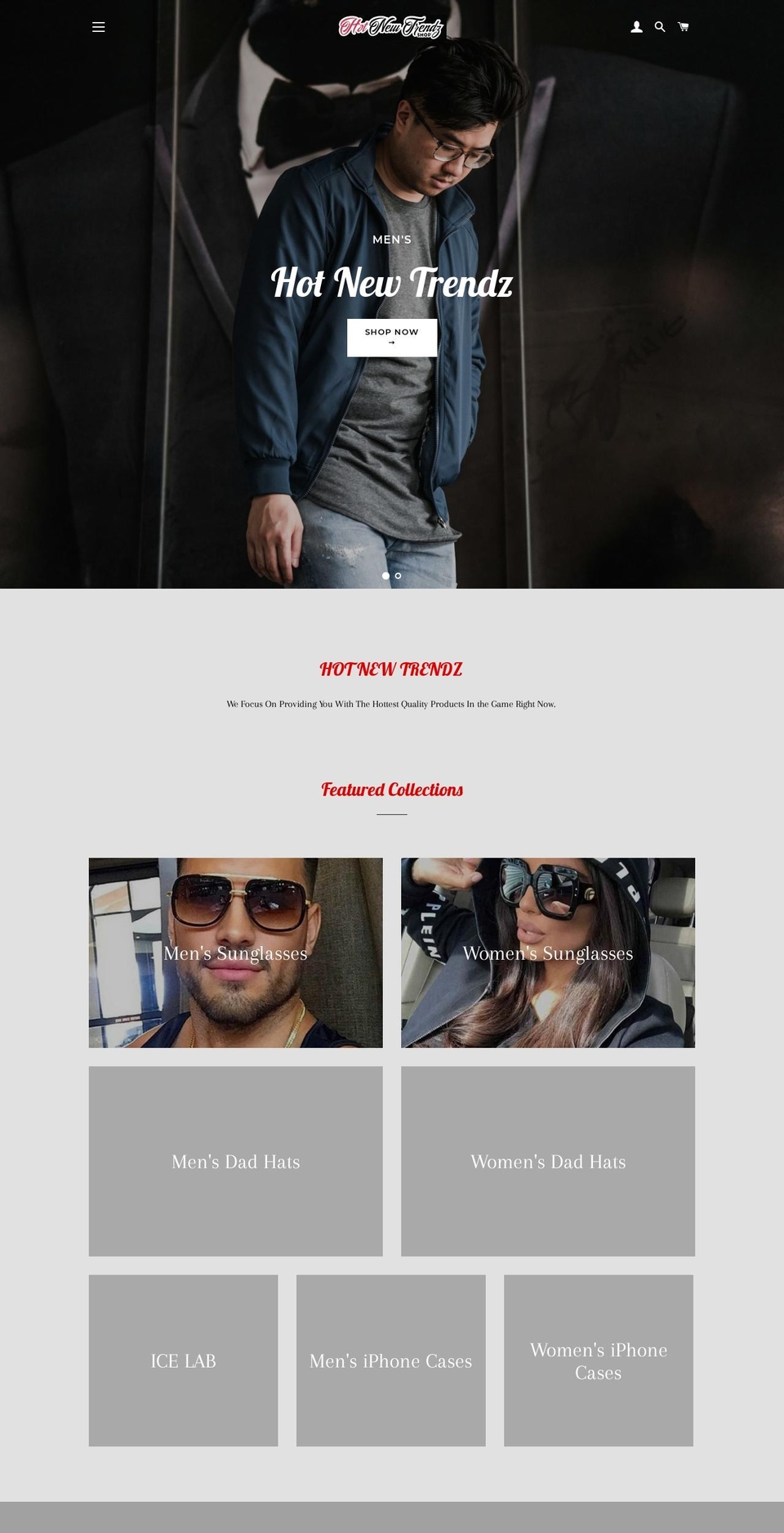 hotnewtrendz.com — Shopify storefront screenshot