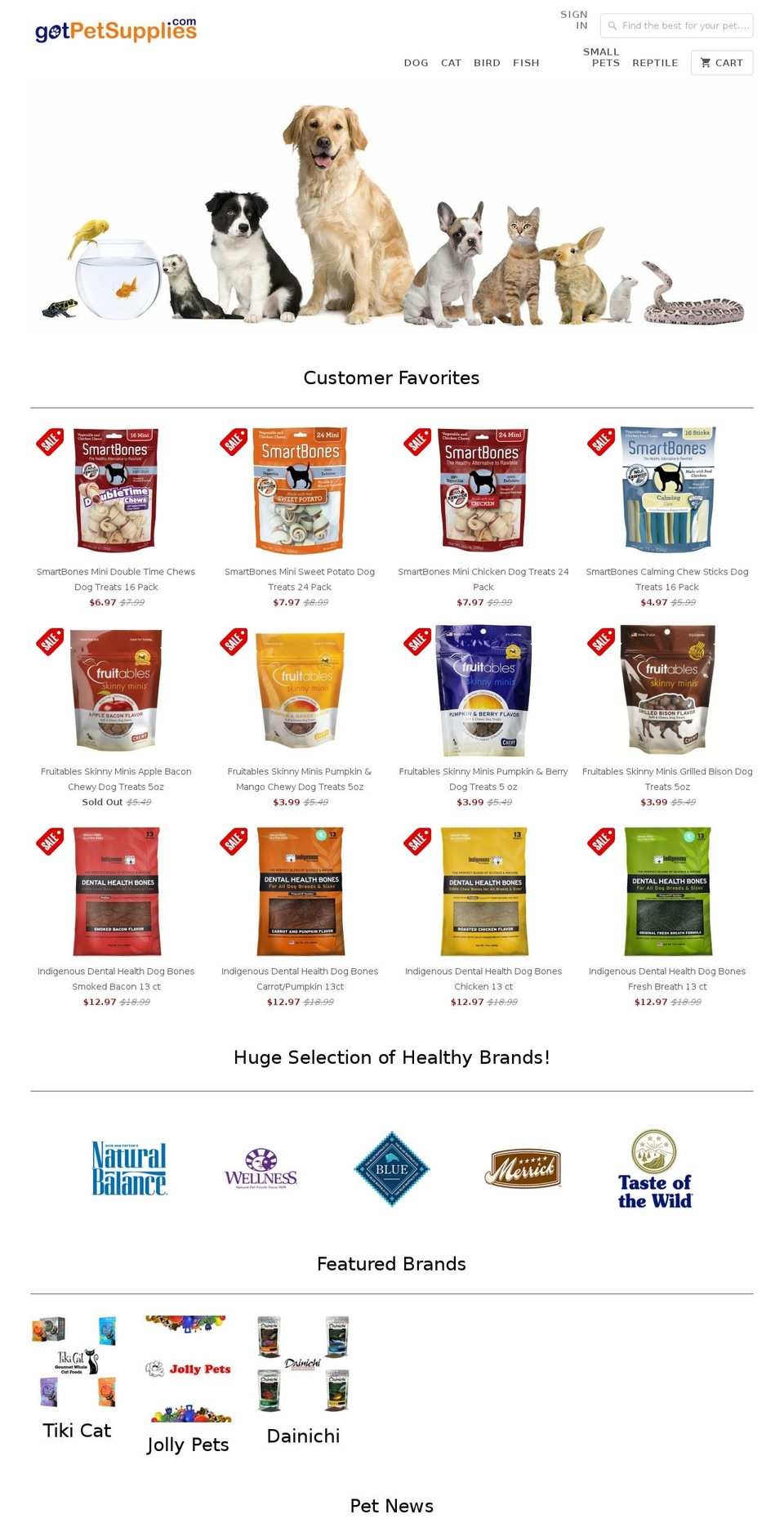 hotpetsupplies.com shopify website screenshot