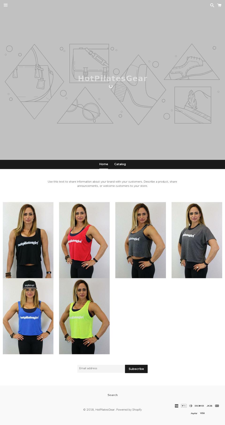 hotpilatesgear.com — Shopify storefront screenshot