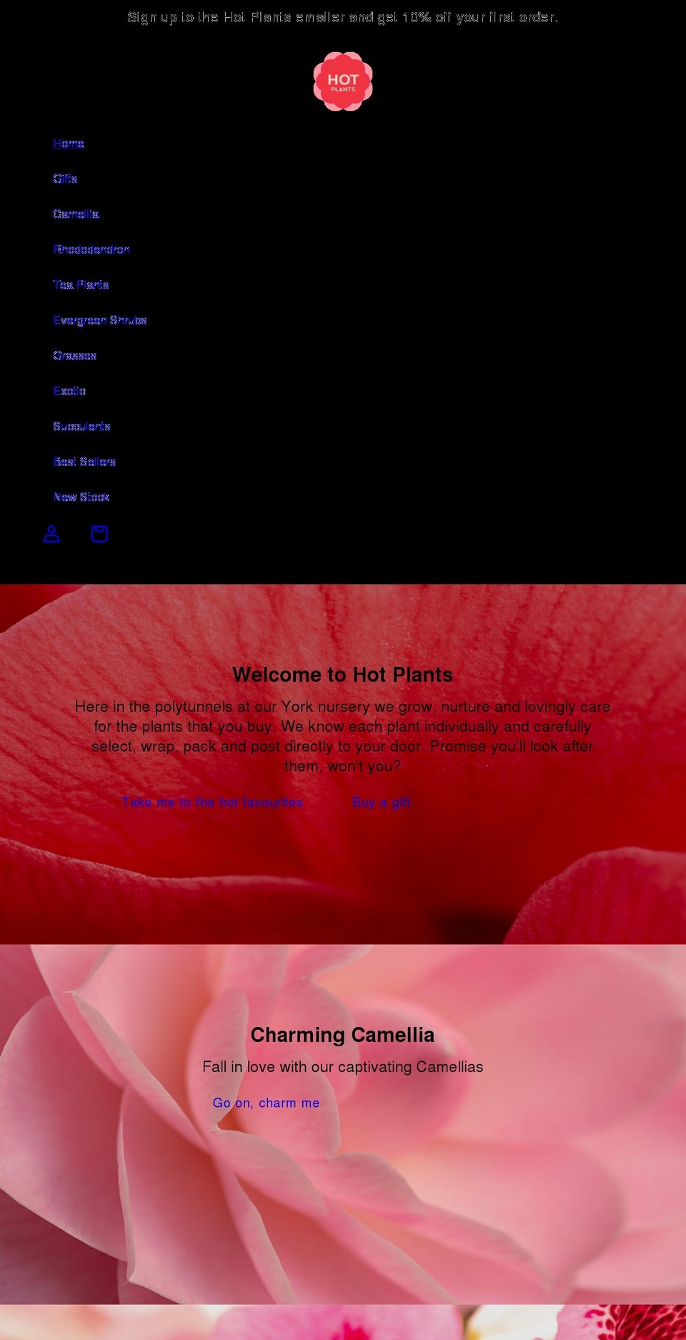 hotplants.co.uk shopify website screenshot