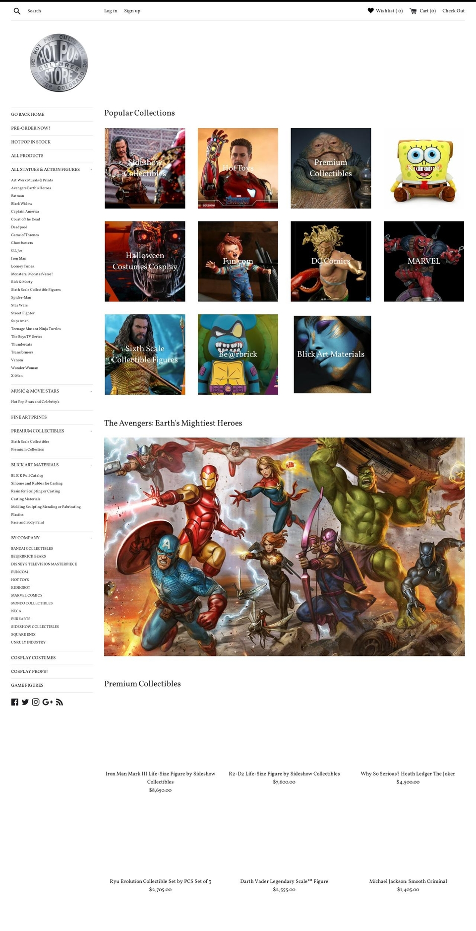 hotpopcultures.com — Shopify storefront screenshot