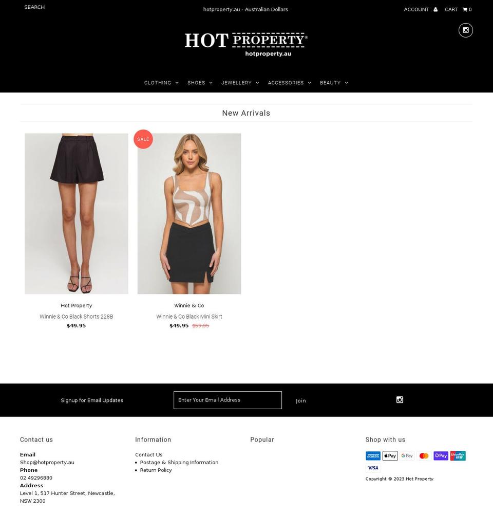 hotpropertyau.com shopify website screenshot