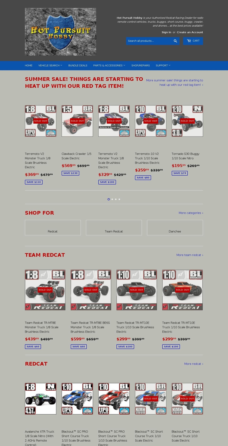 hotpursuithobby.com — Shopify storefront screenshot