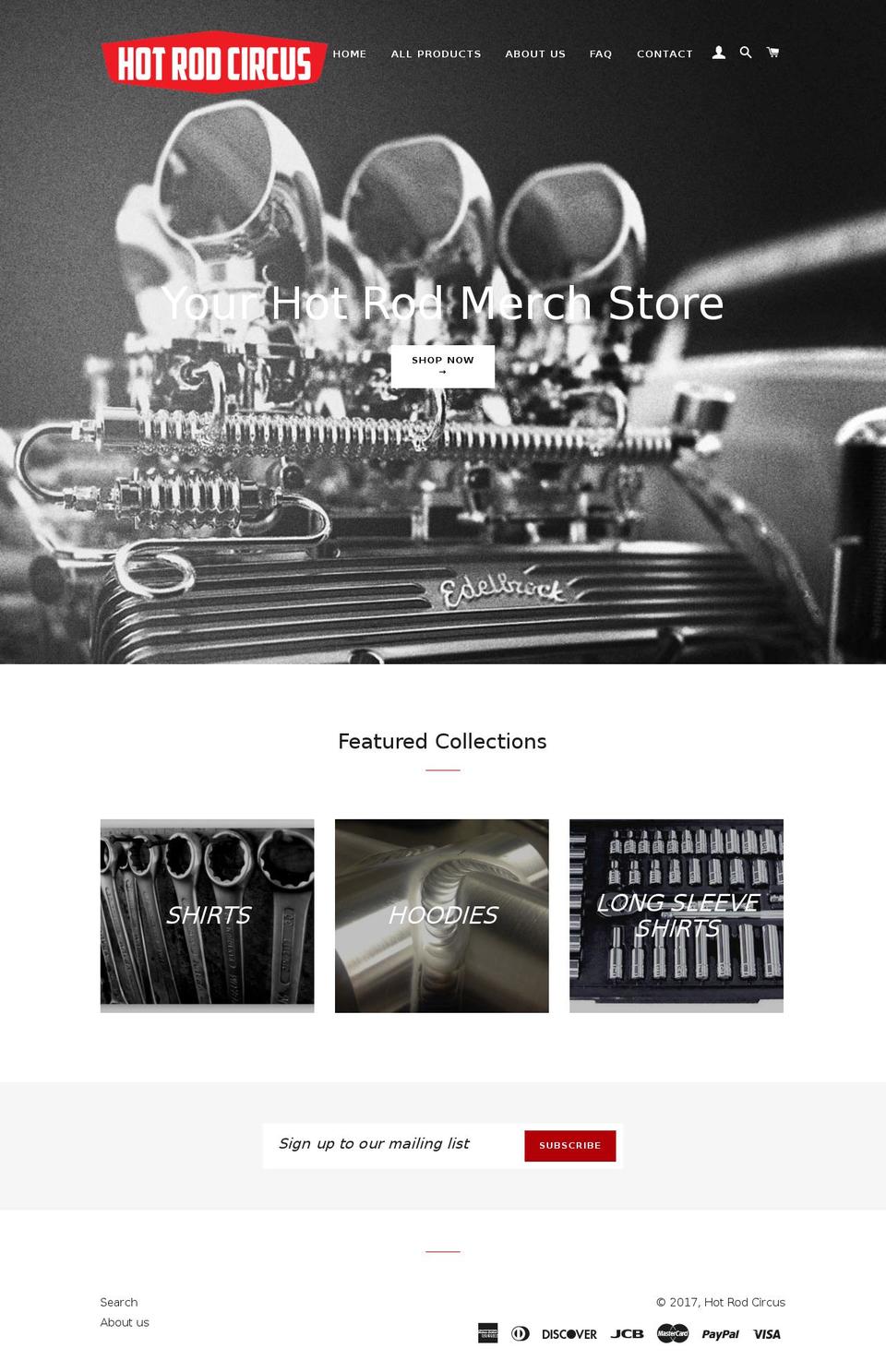 hotrodcircus.com shopify website screenshot