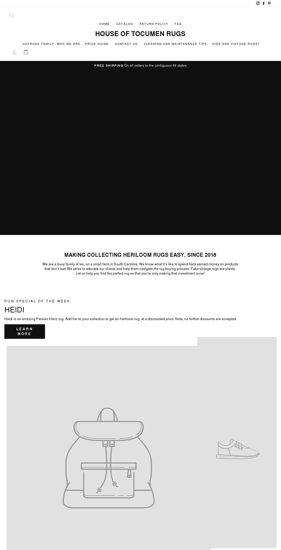 hotrugs.net shopify website screenshot