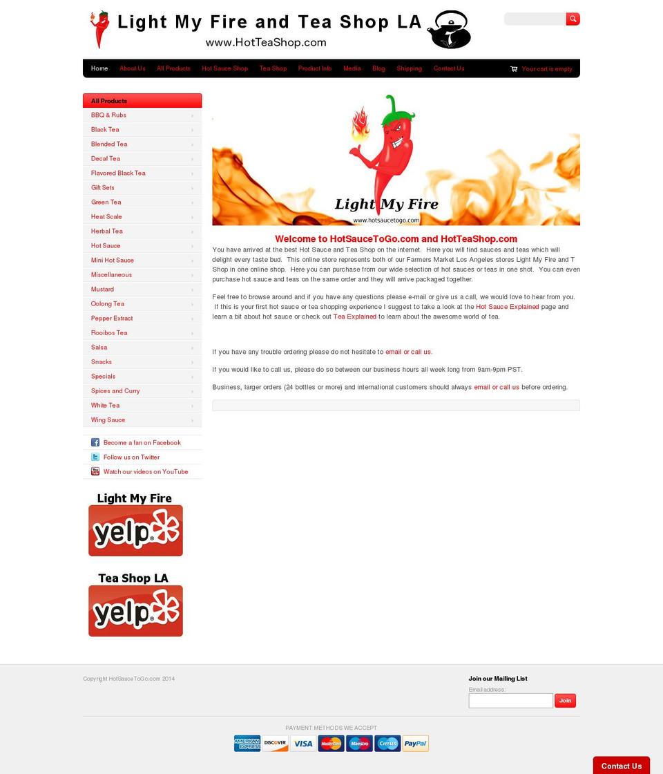hotsaucetogo.com shopify website screenshot