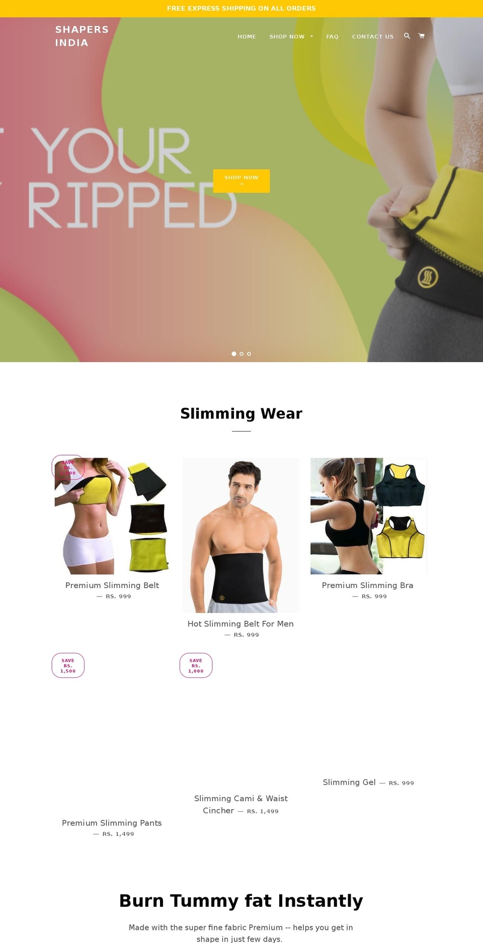 hotshapers.in shopify website screenshot