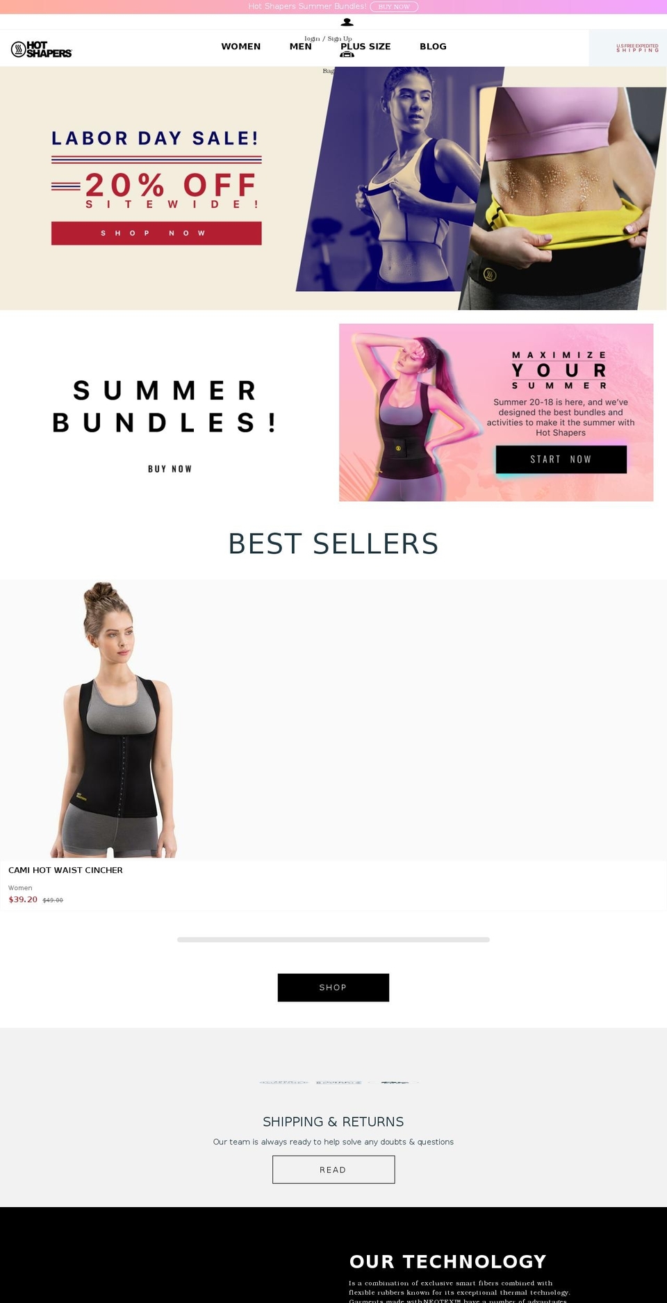 hotshapers.tv shopify website screenshot