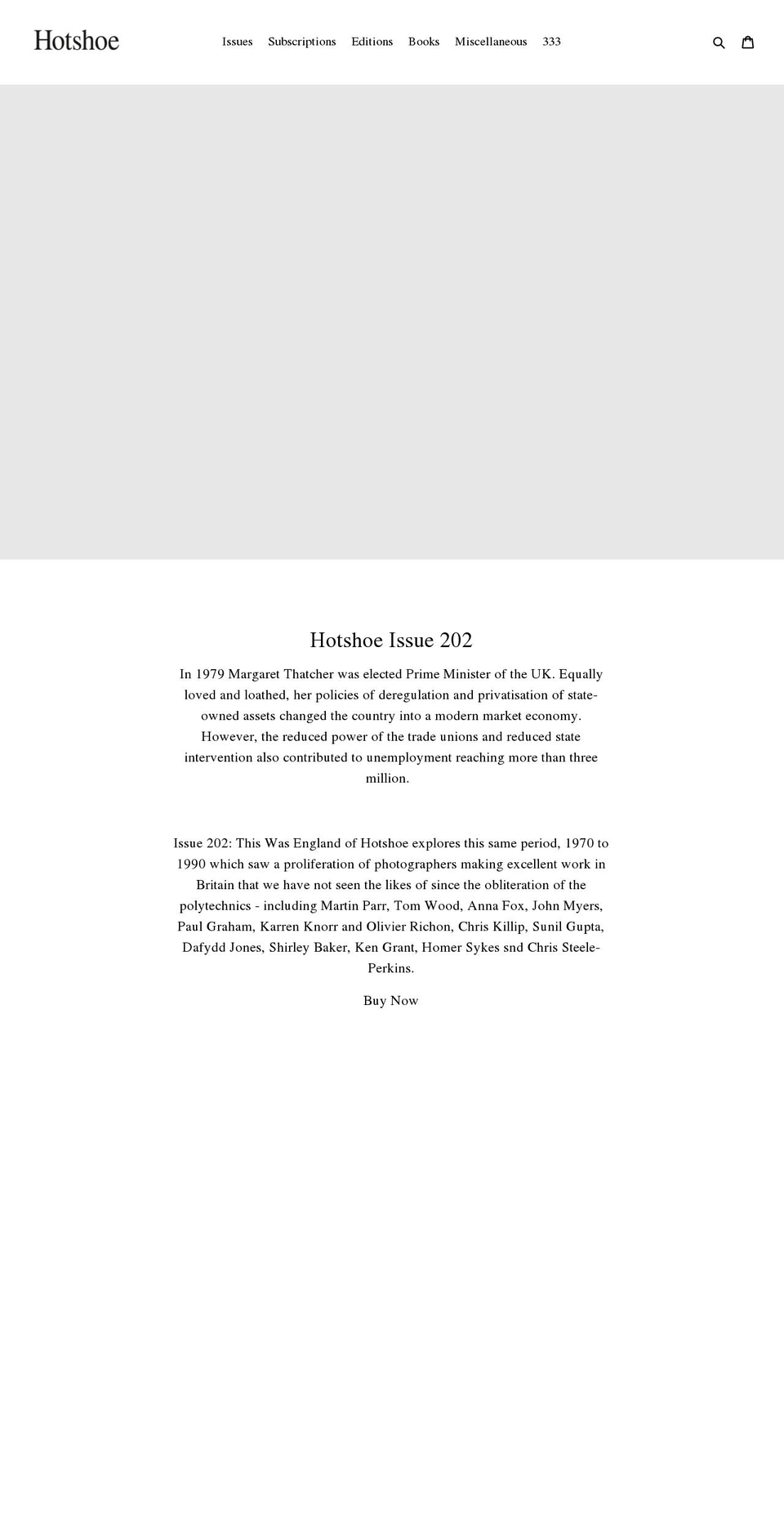hotshoemagazine.com shopify website screenshot