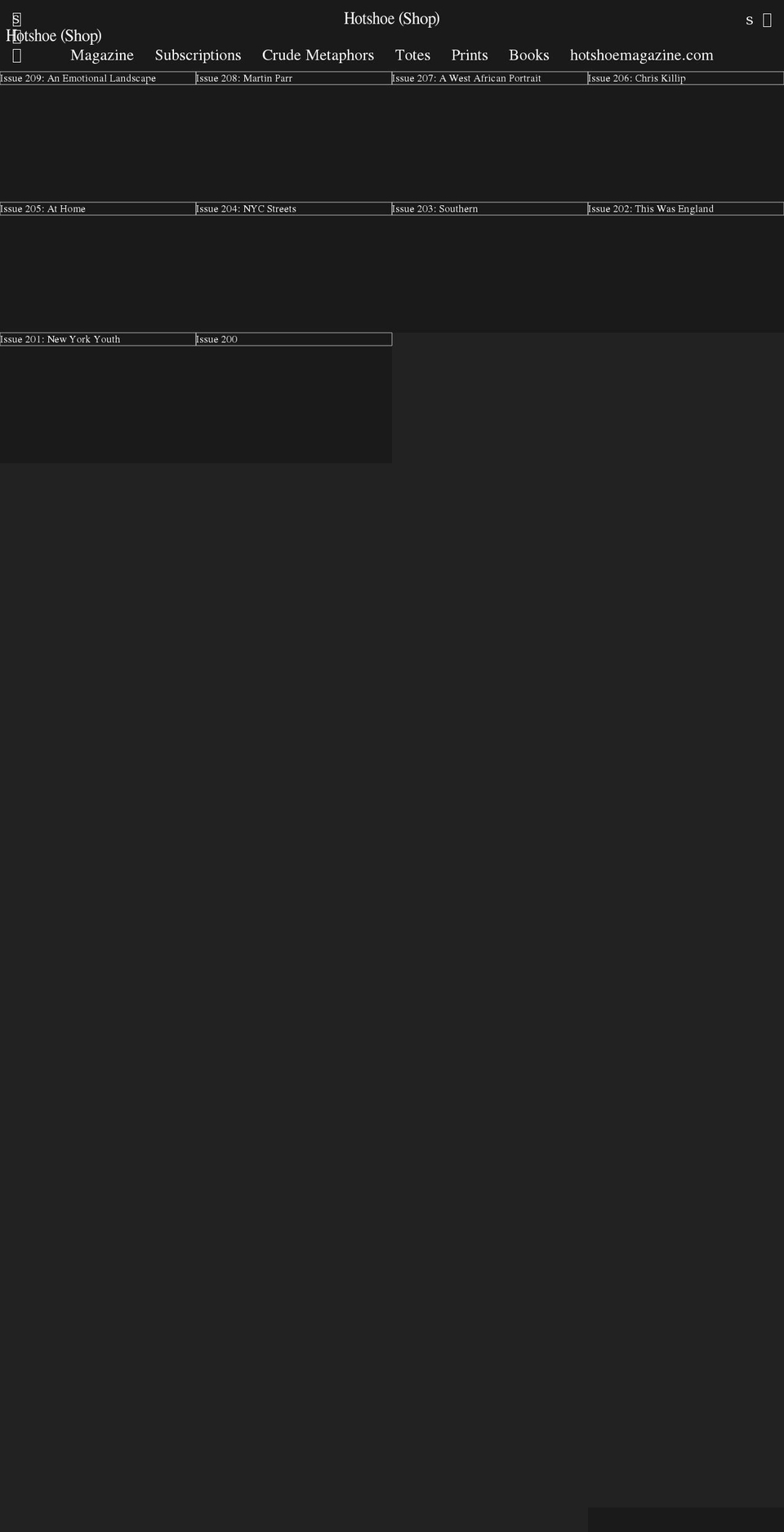 hotshoemagazineshop.com shopify website screenshot