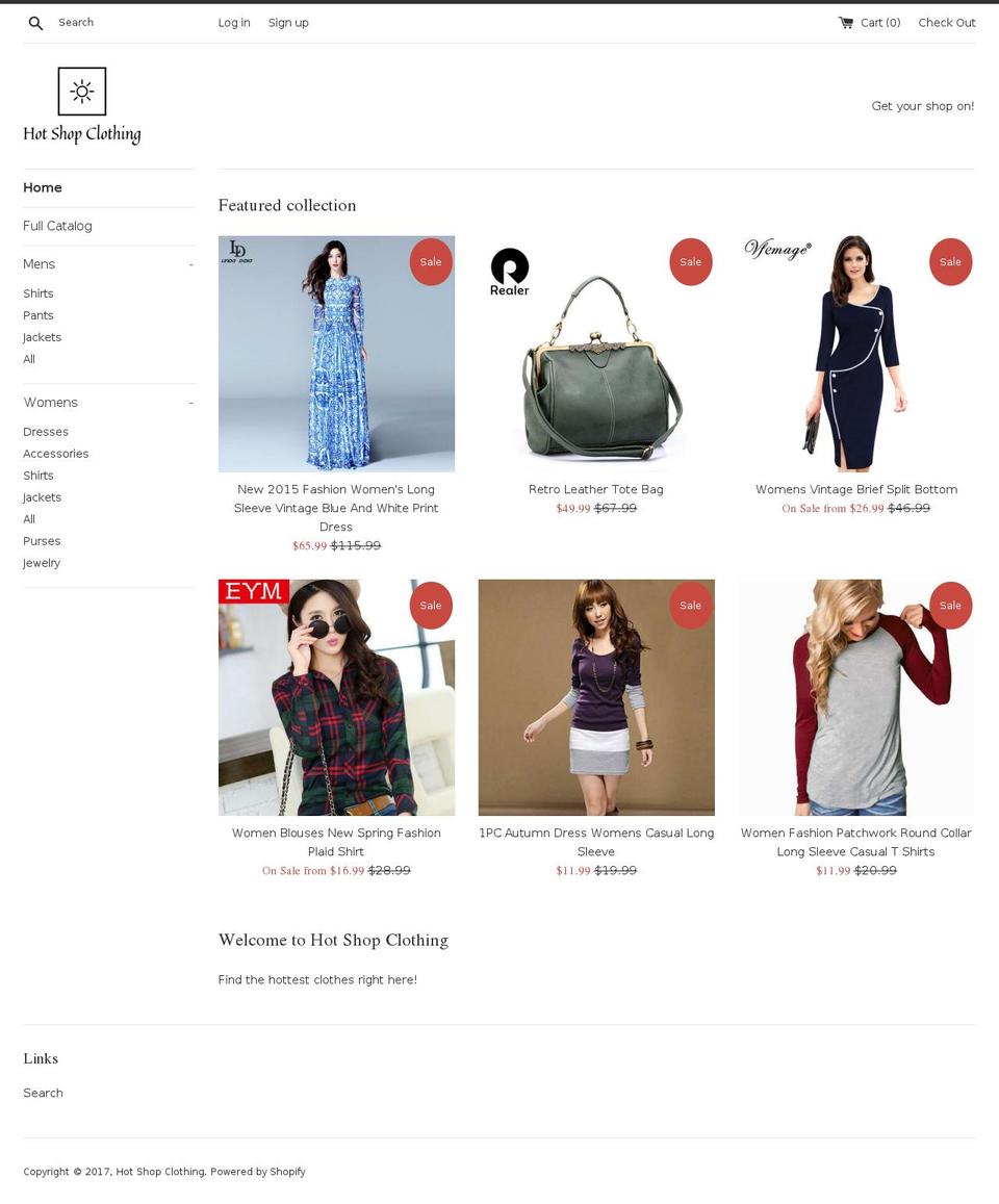 hotshopclothing.com shopify website screenshot