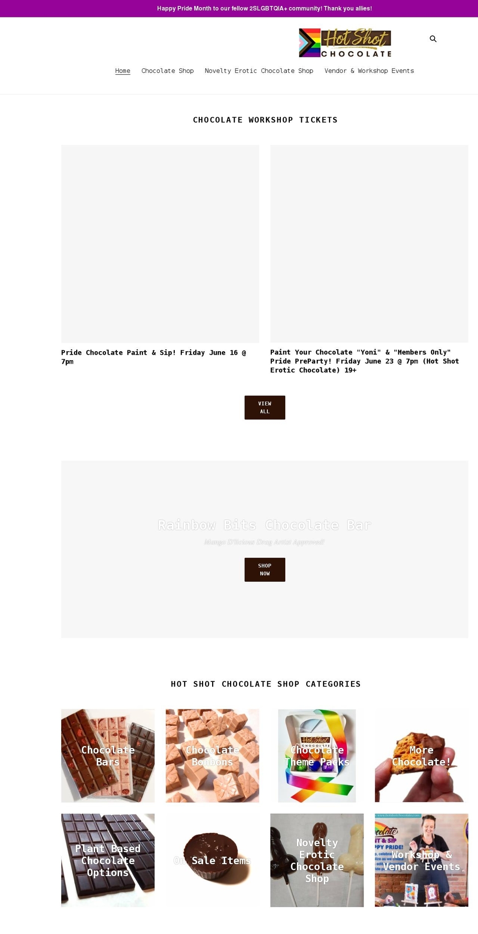 hotshotchocolate.com shopify website screenshot