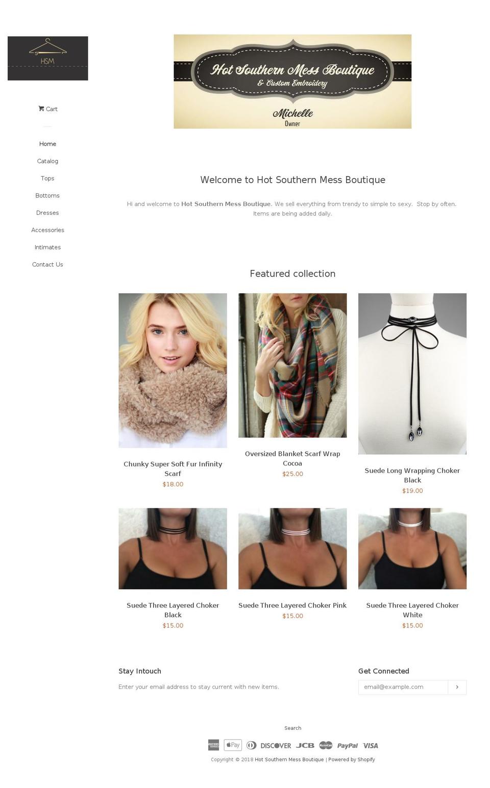 hotsouthernmessboutique.com — Shopify storefront screenshot