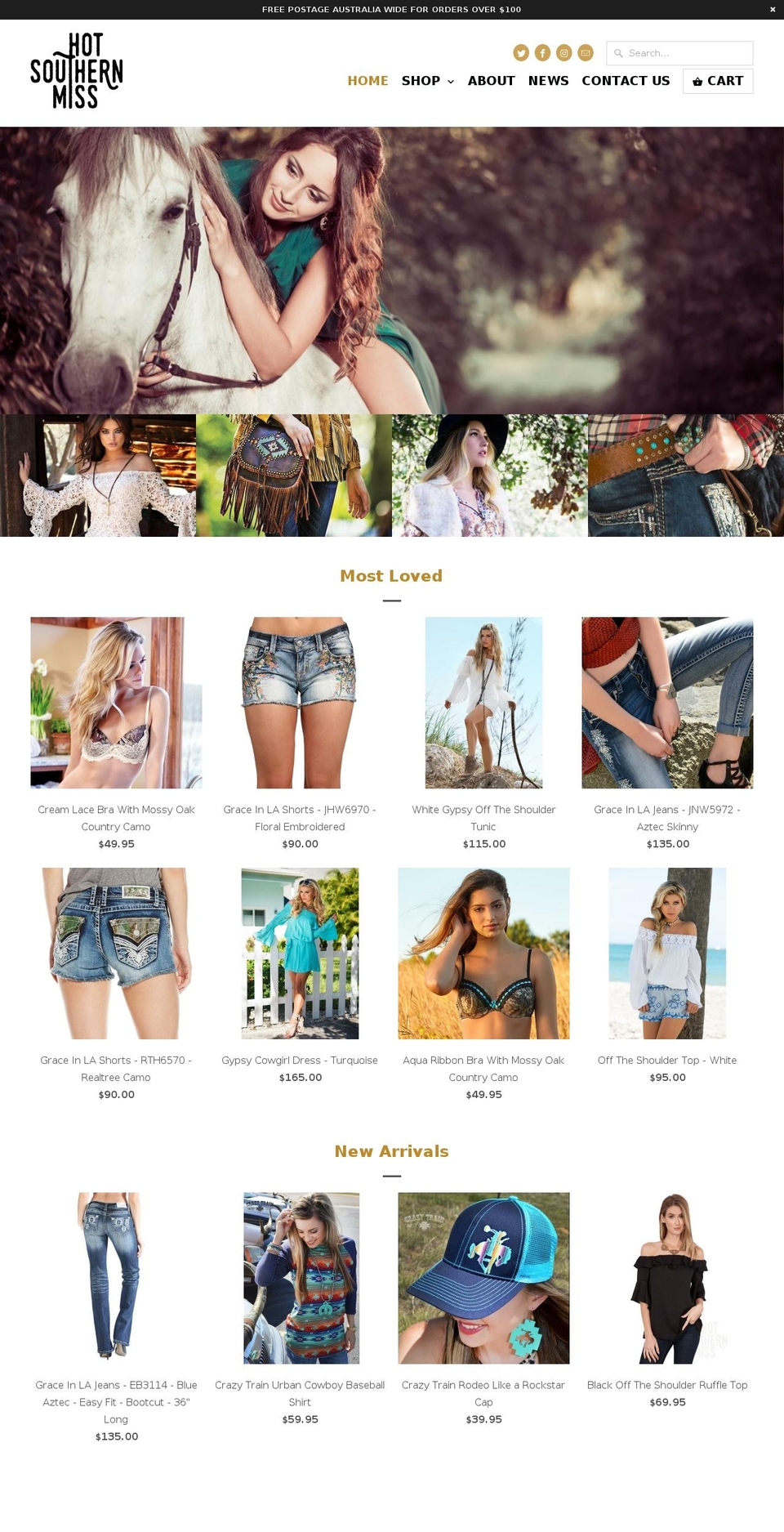 hotsouthernmiss.com.au shopify website screenshot