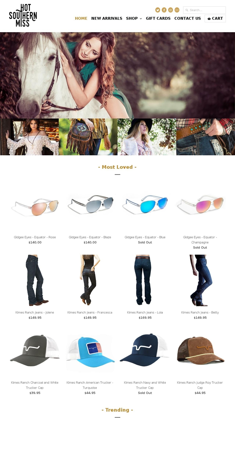 hotsouthernmiss.com shopify website screenshot